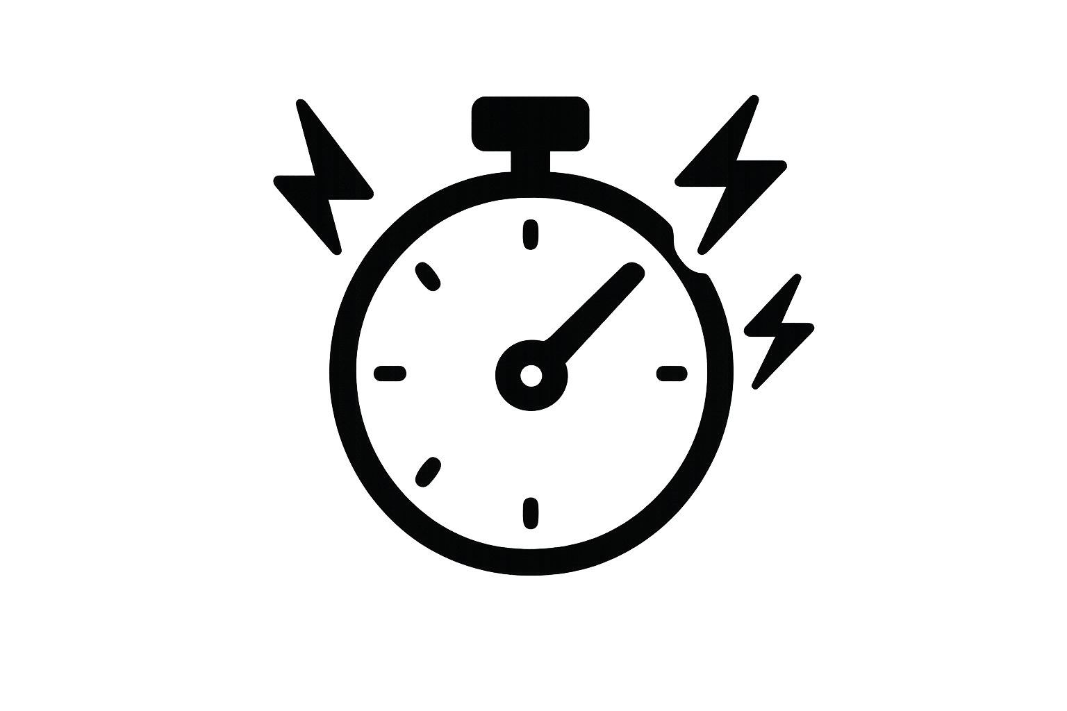 Instant results black and white icon